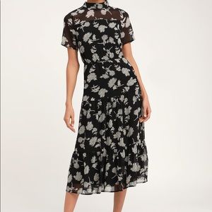 Lulus Floral Dressed Up Floral Midi Dress